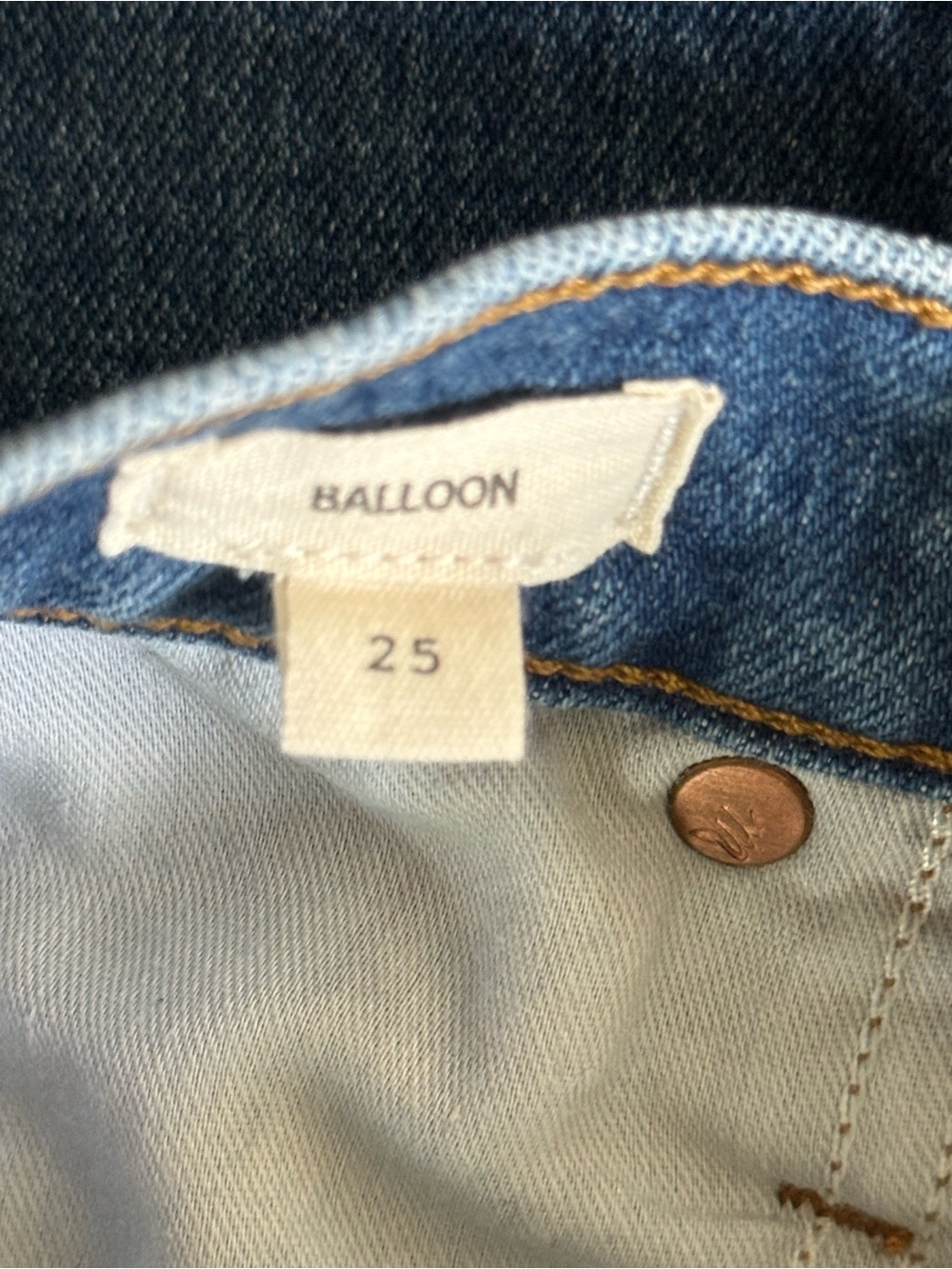 Madewell Balloon Jeans Size 25 High Waisted Relaxed Straight Leg Medium Wash ✨ - Picture 8 of 9